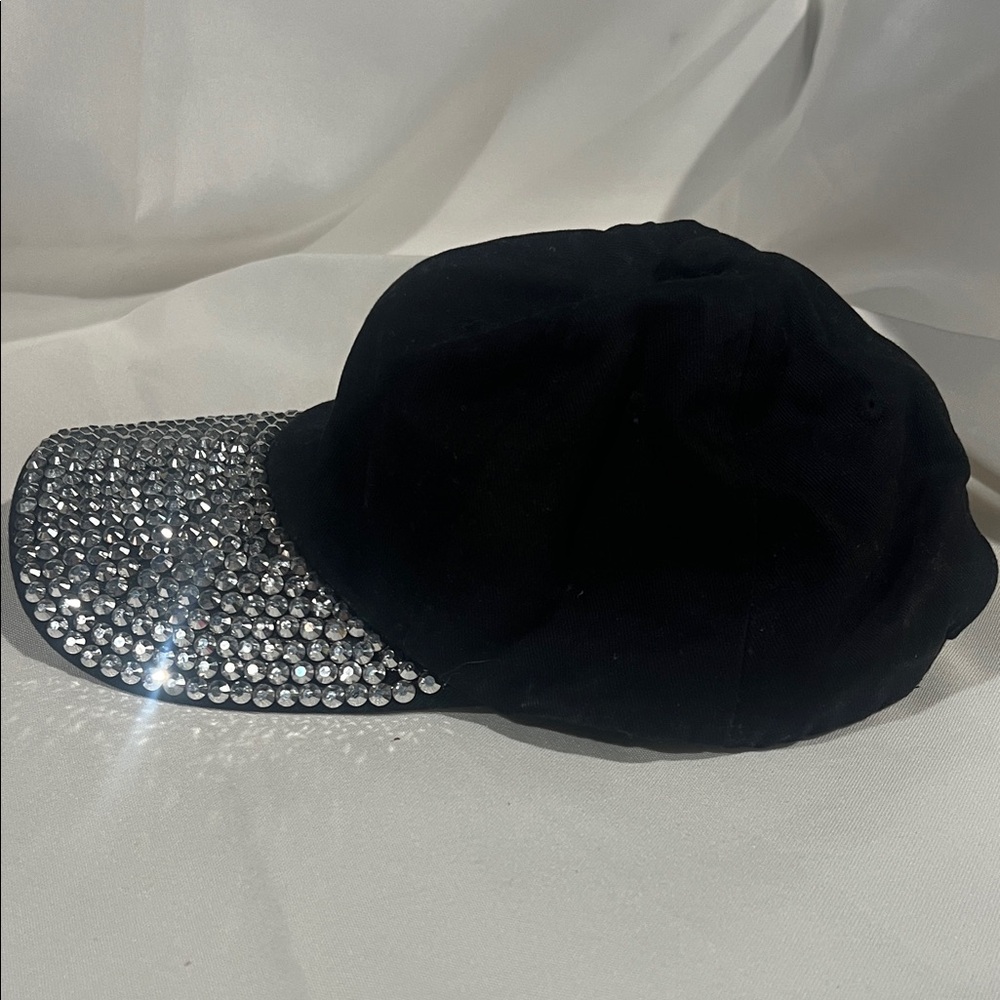 Black and Silver Rhinestone Cap - Picture 4 of 6